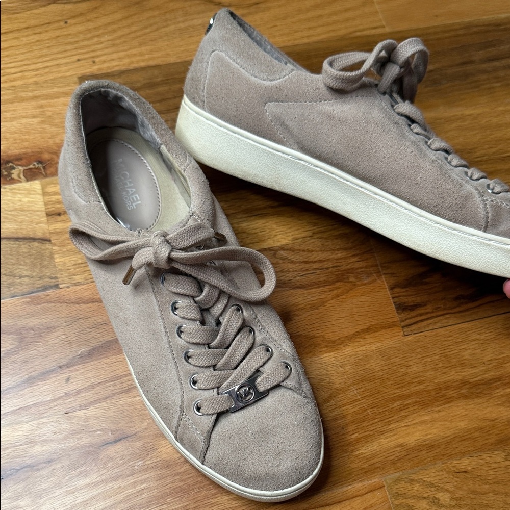 MK Taupe Suede Lace-Up Sneakers